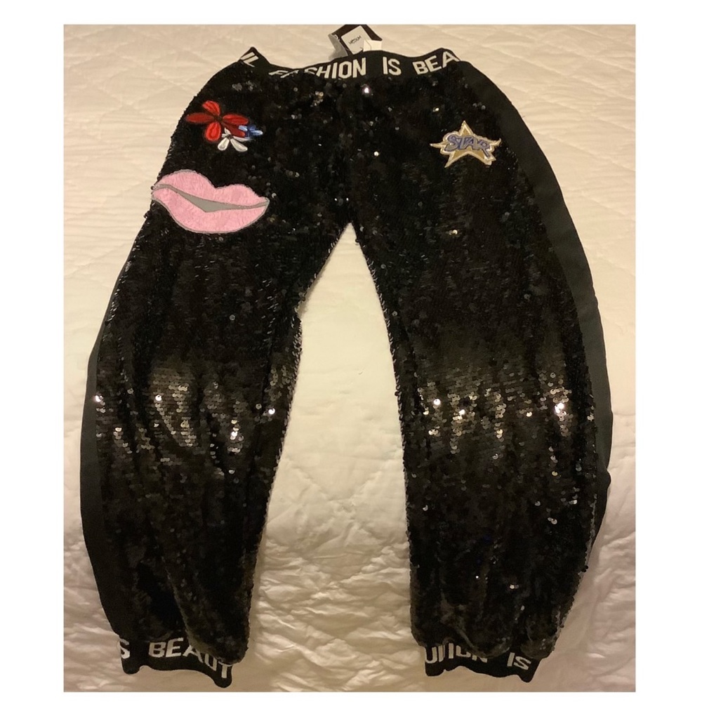 New Pressed Sequin Joggers Size m